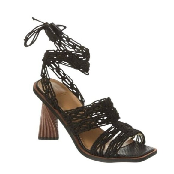 Sam Edelman Shoes - Sam Edelman Harleigh Sandals  Womens Size 7.5 Faux Leather Crochet Ankle Tie